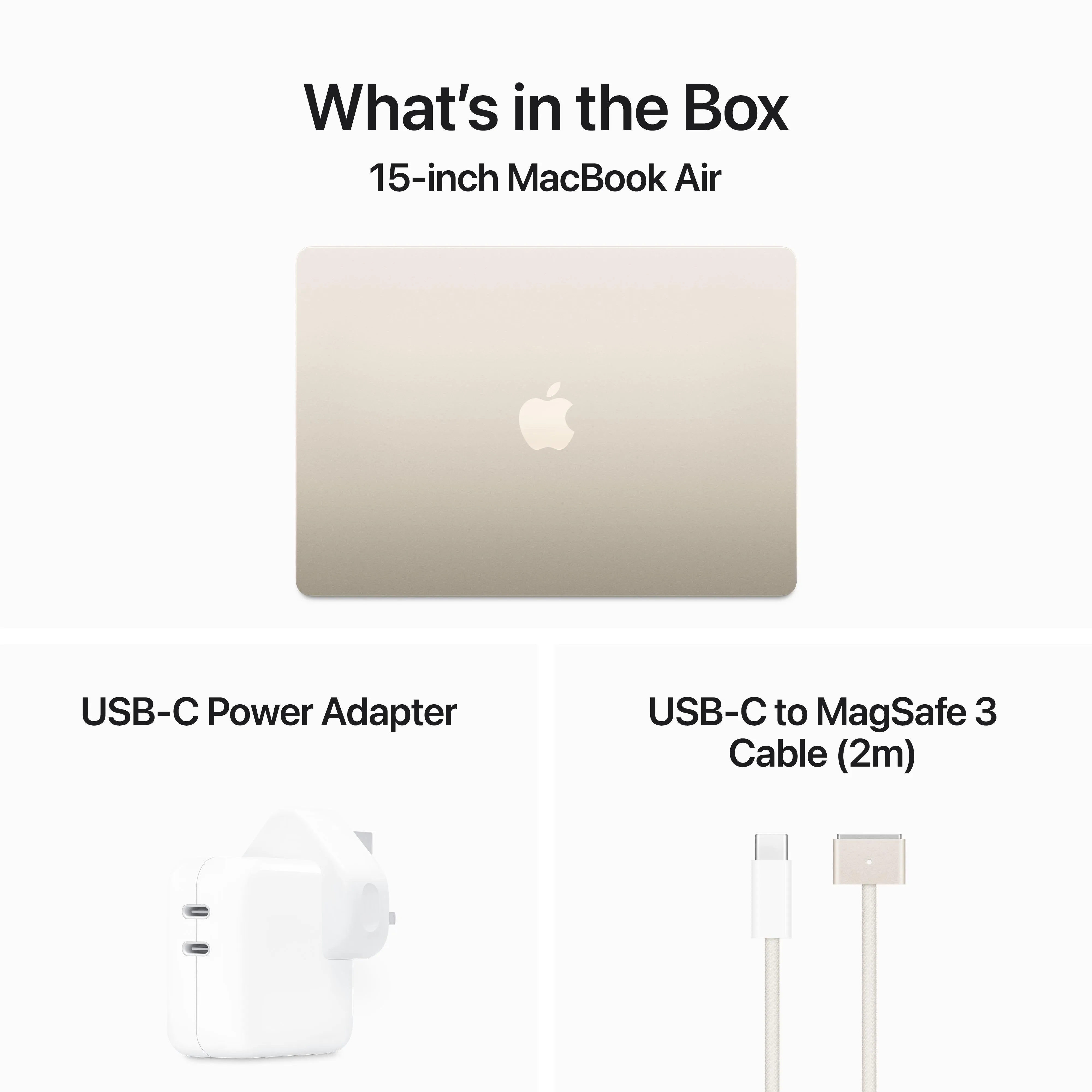 15-inch MacBook Air: Apple M3 chip with 8‑core CPU and 10‑core GPU, 512GB SSD - Starlight