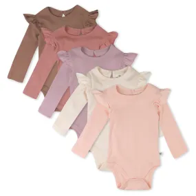 5-Pack Organic Cotton Long Sleeve Bodysuits