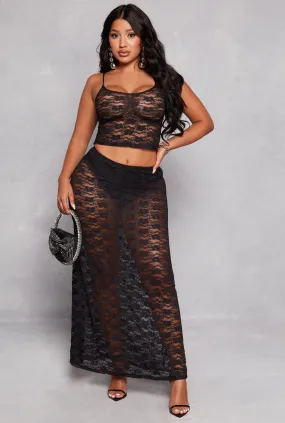 Almost Famous Lace Maxi Skirt