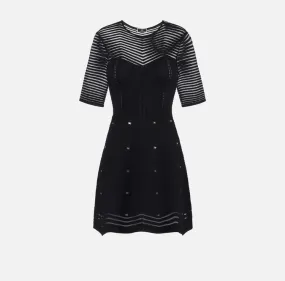 AM03B46E2 Herringbone pattern mini dress