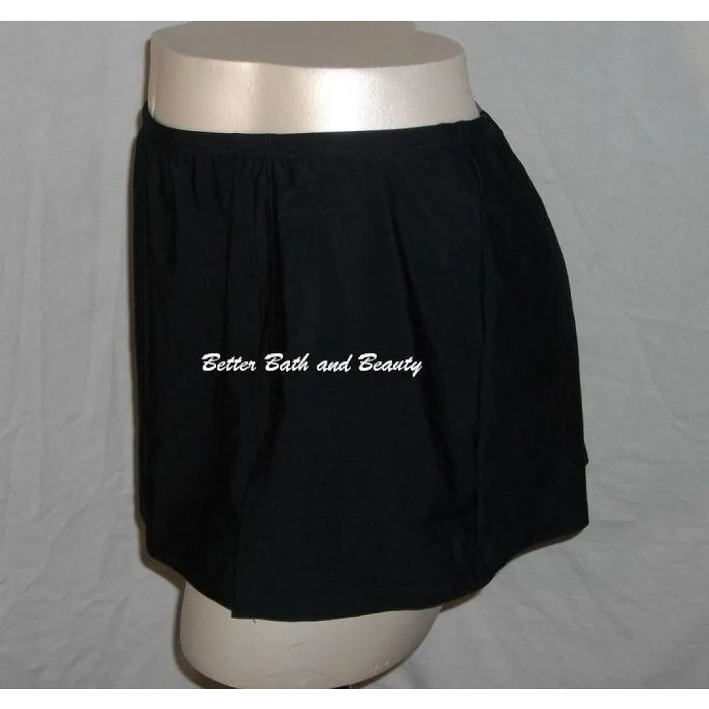 Aqua Couture Swim Suit Skirt Skirtini Skort Swim Bottom Size 24W Black NWT