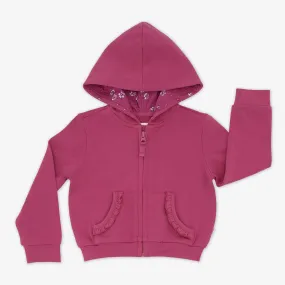 Berry Rose Ruffle Hoodie