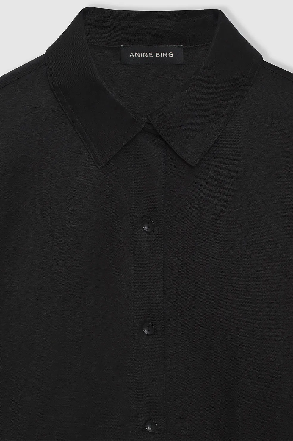 Bruni Shirt - Black Linen Blend