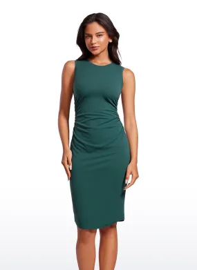 Butterluxe Ruched Bodycon Sleeveless Midi Dresses