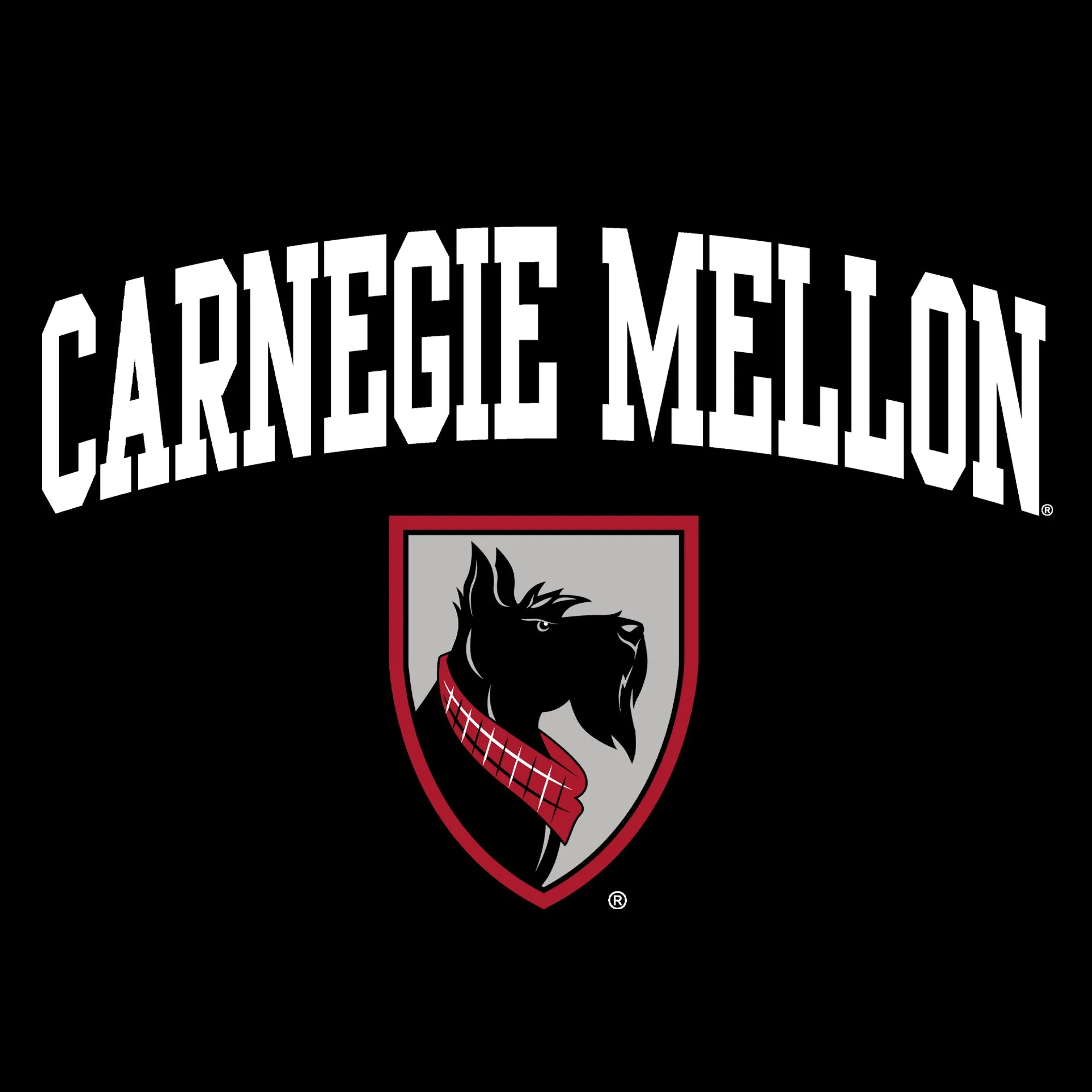 Carnegie Mellon Tartans Arch Logo Womens Long Sleeve T Shirt - Black