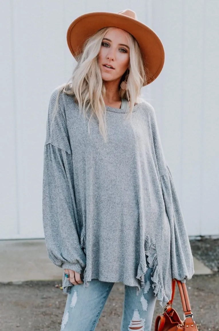 Charlie Cozy Top - Gray