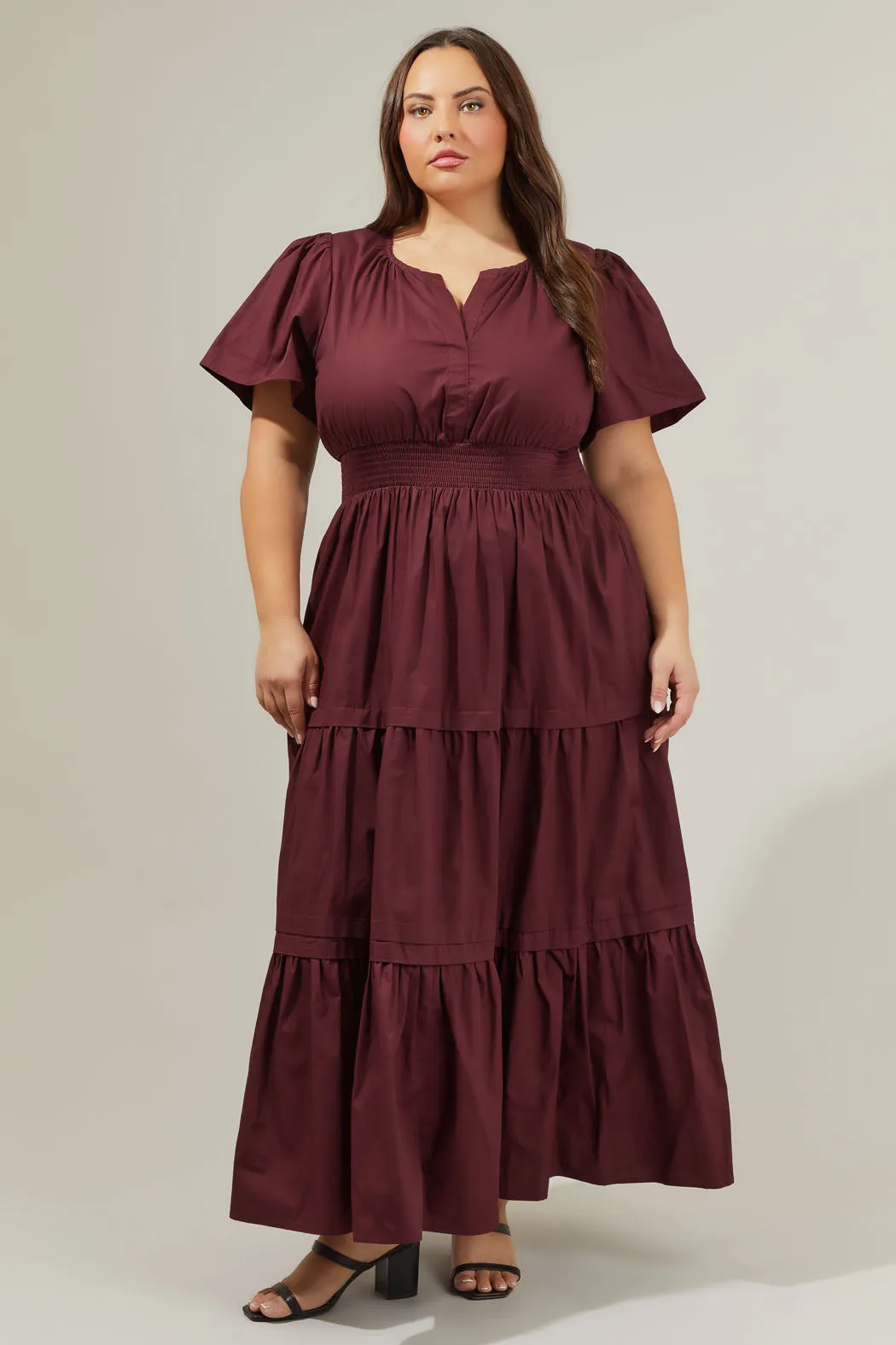 Cider Palmer Poplin Maxi Dress Curve