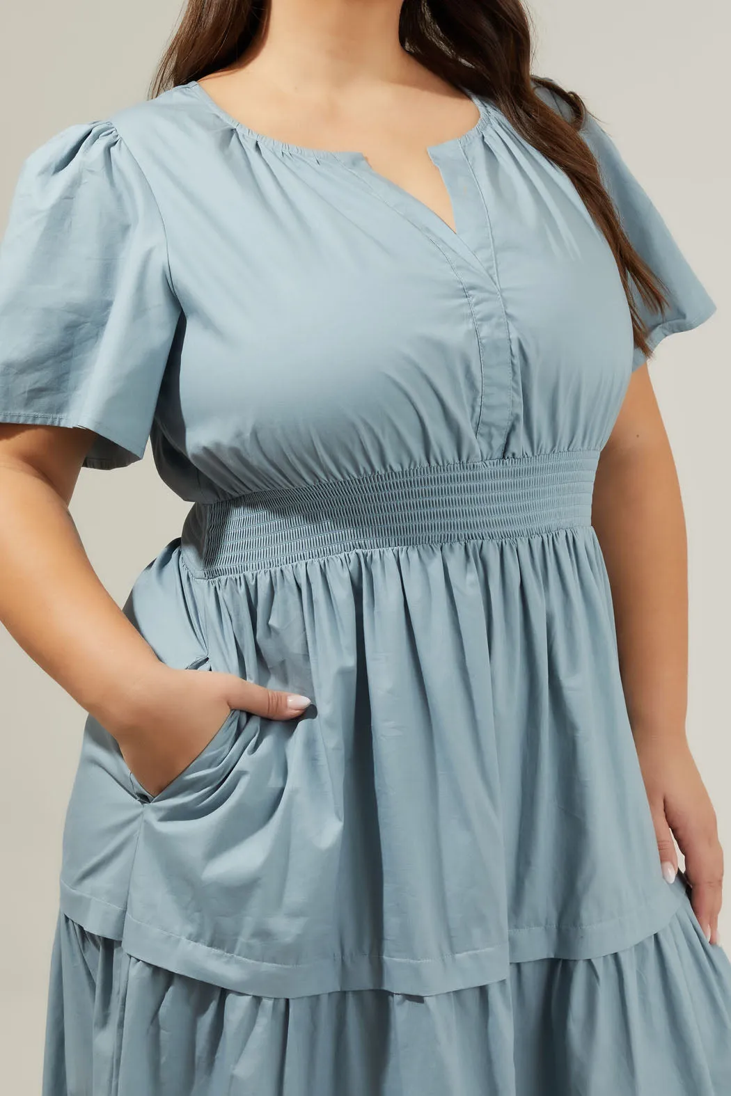 Cider Palmer Poplin Maxi Dress Curve