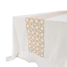 CREAM TABLECLOTH GOLD AL QUDS | 180 x 280 cm