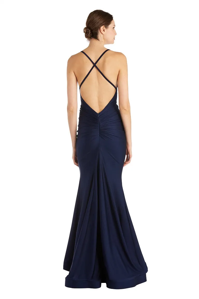 Cross Back Ruched Gown