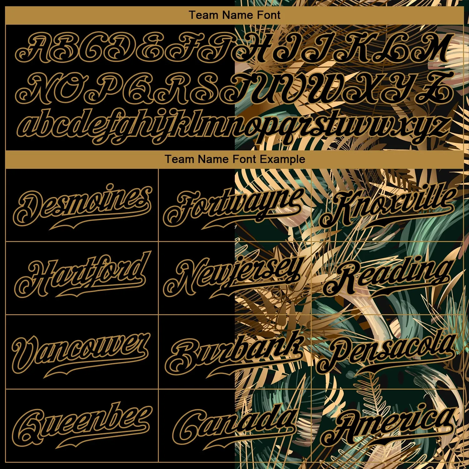 Custom 3D Pattern Design Golden And Green Tropical Leaves In The Style Of Jungle And Hawaii Authentic Baseball Jersey