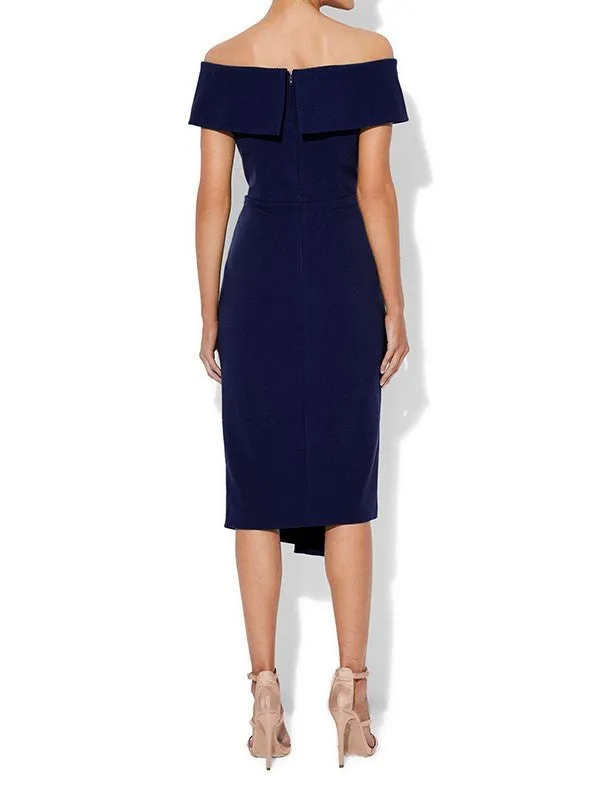 Dana Navy Stretch Crepe Dress