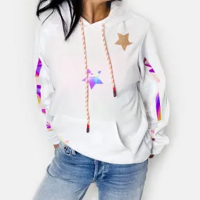 Dean White Hoodie Sweatshirt - Hologram Stars