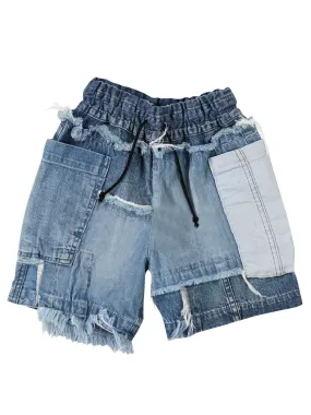 Denim Fringed Shorts