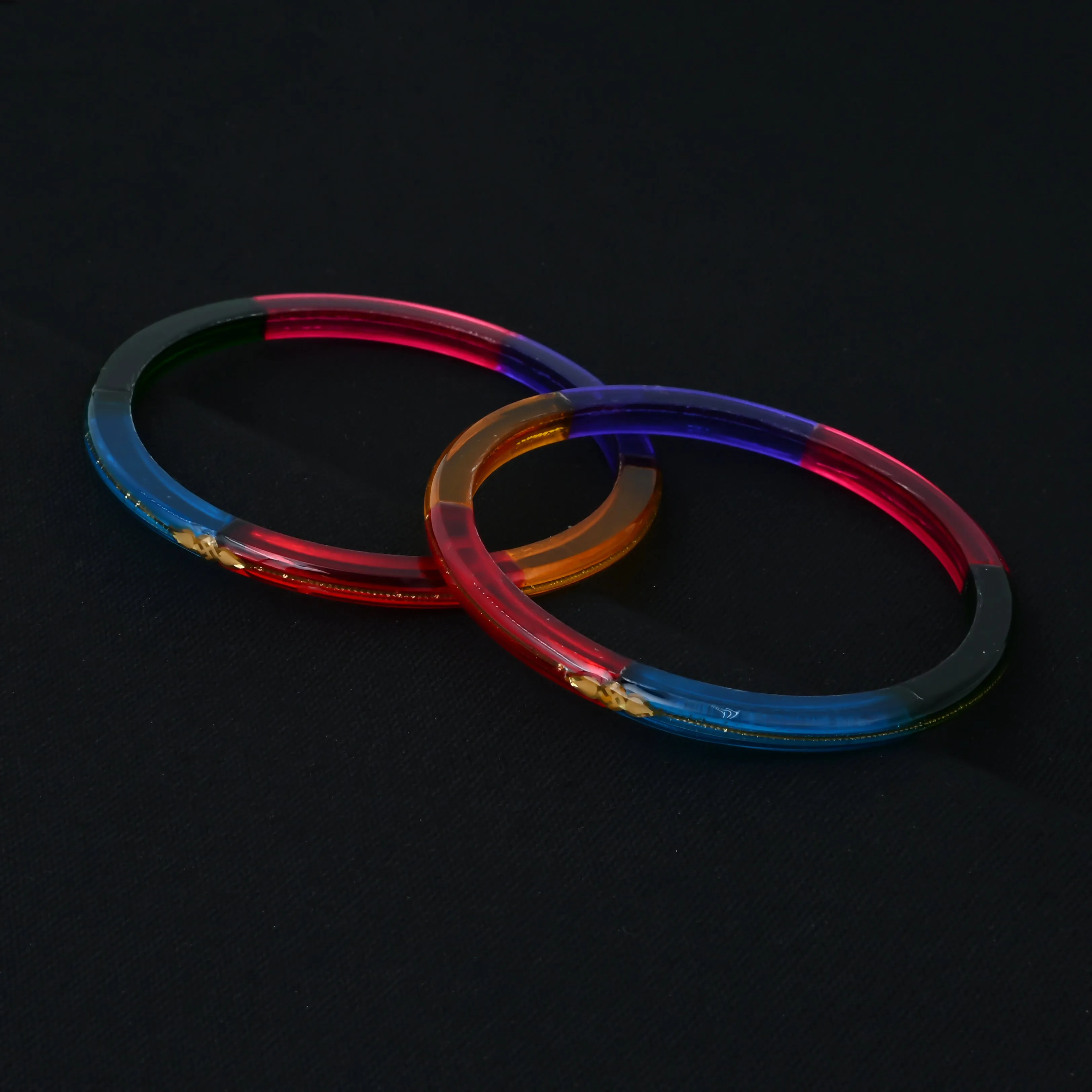 Exclusive Classic Gold-Plated Colorful Bangles for Women