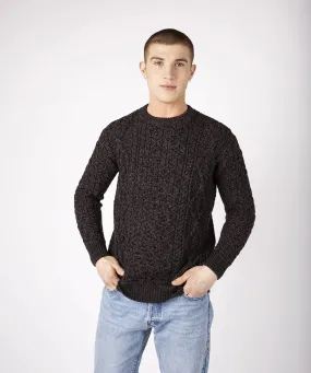 Fearnóg Aran Crew Neck Sweater - Anthracite