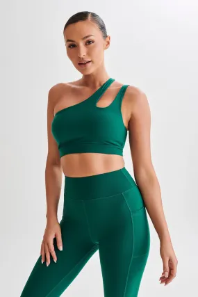 Floyd One Shoulder Crop Top - Green