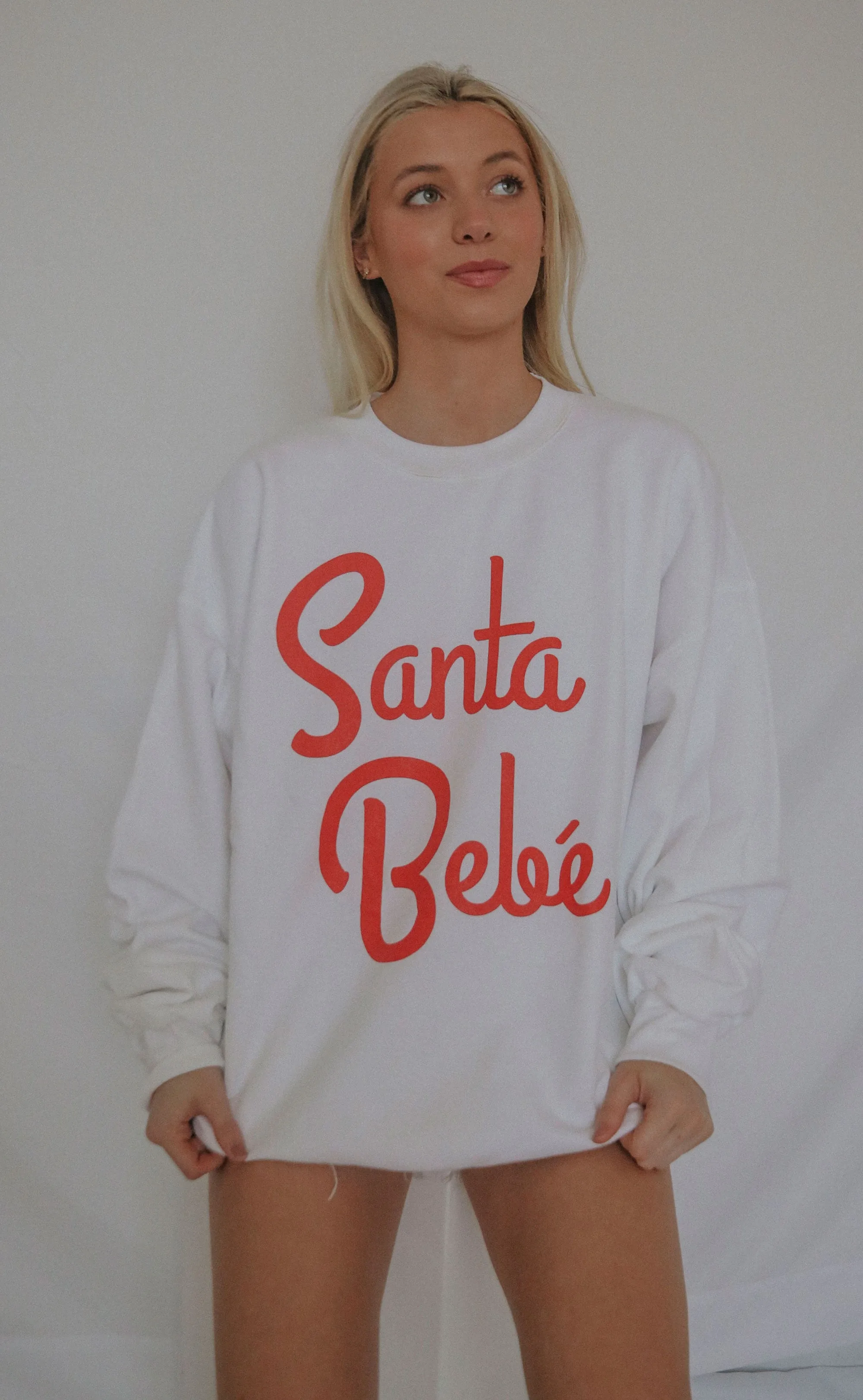 friday   saturday: santa bebe sweatshirt - white