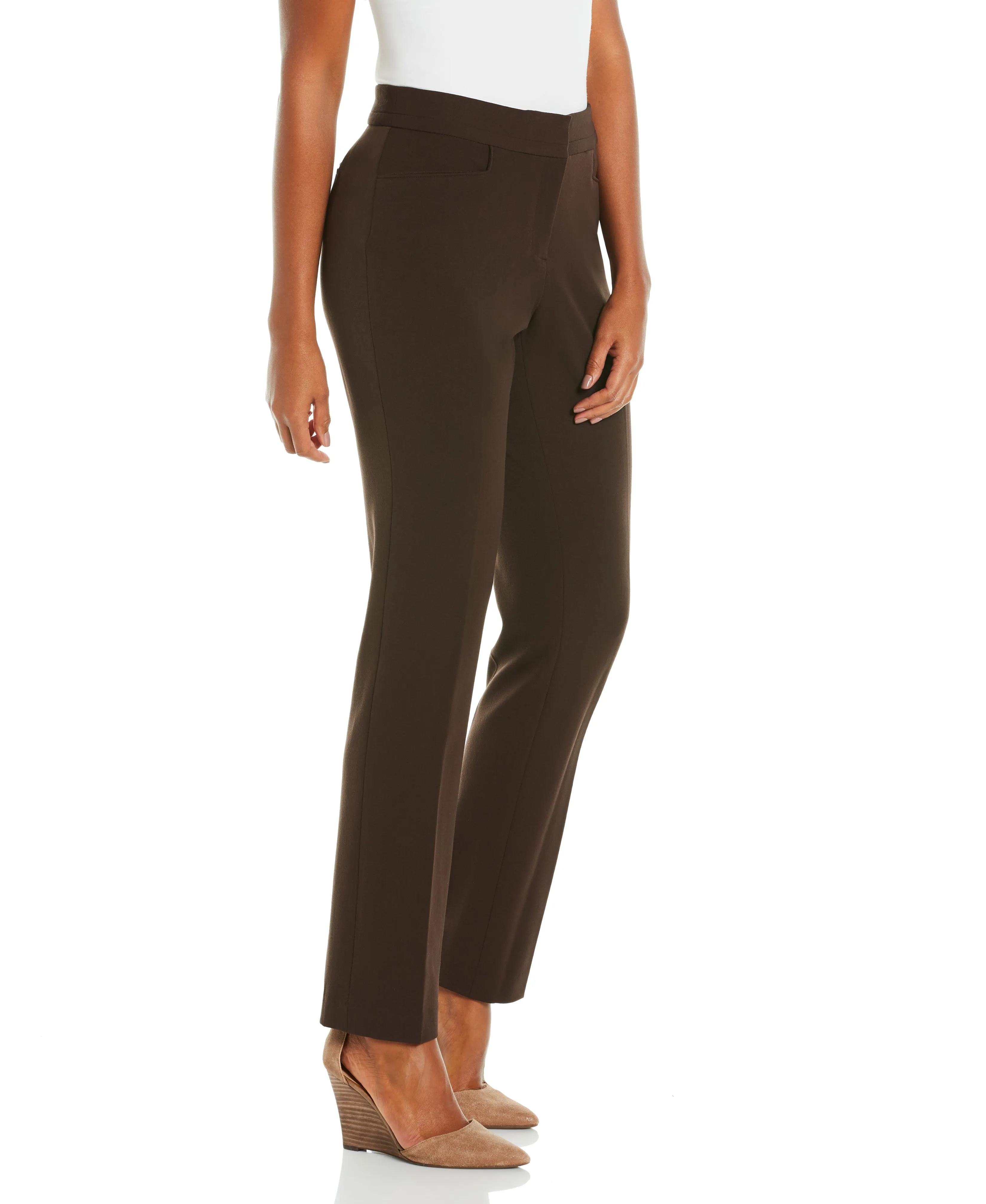 Gabardine Straight Leg Pant - Curvy Fit