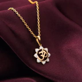 Gold Radiant Om Diamond Pendant