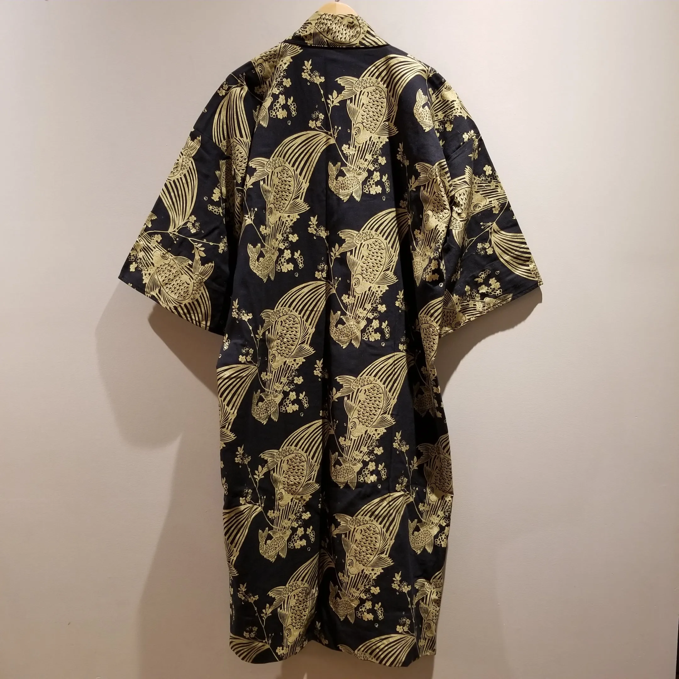 Golden Sakura Koi Long Noragi Kimono