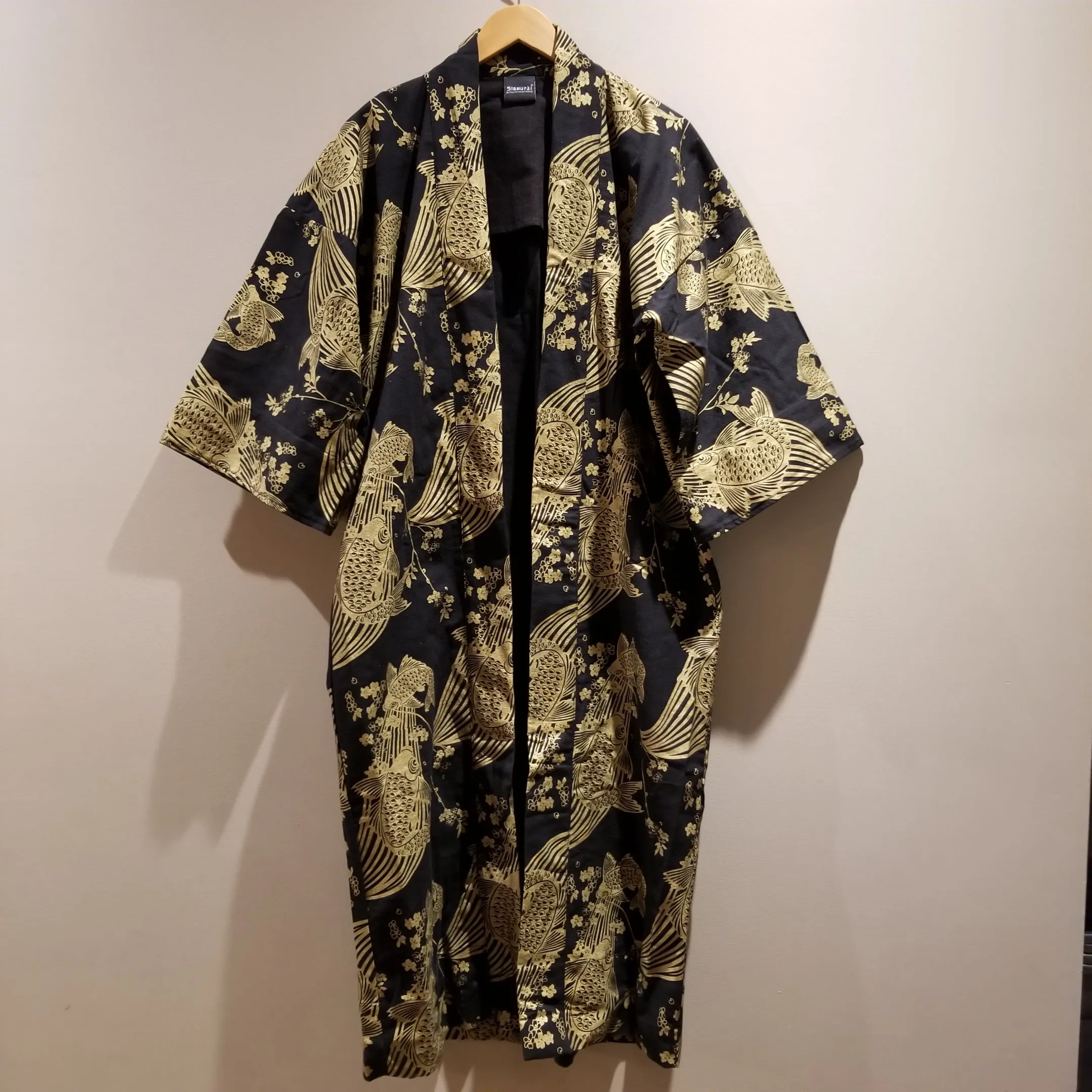 Golden Sakura Koi Long Noragi Kimono