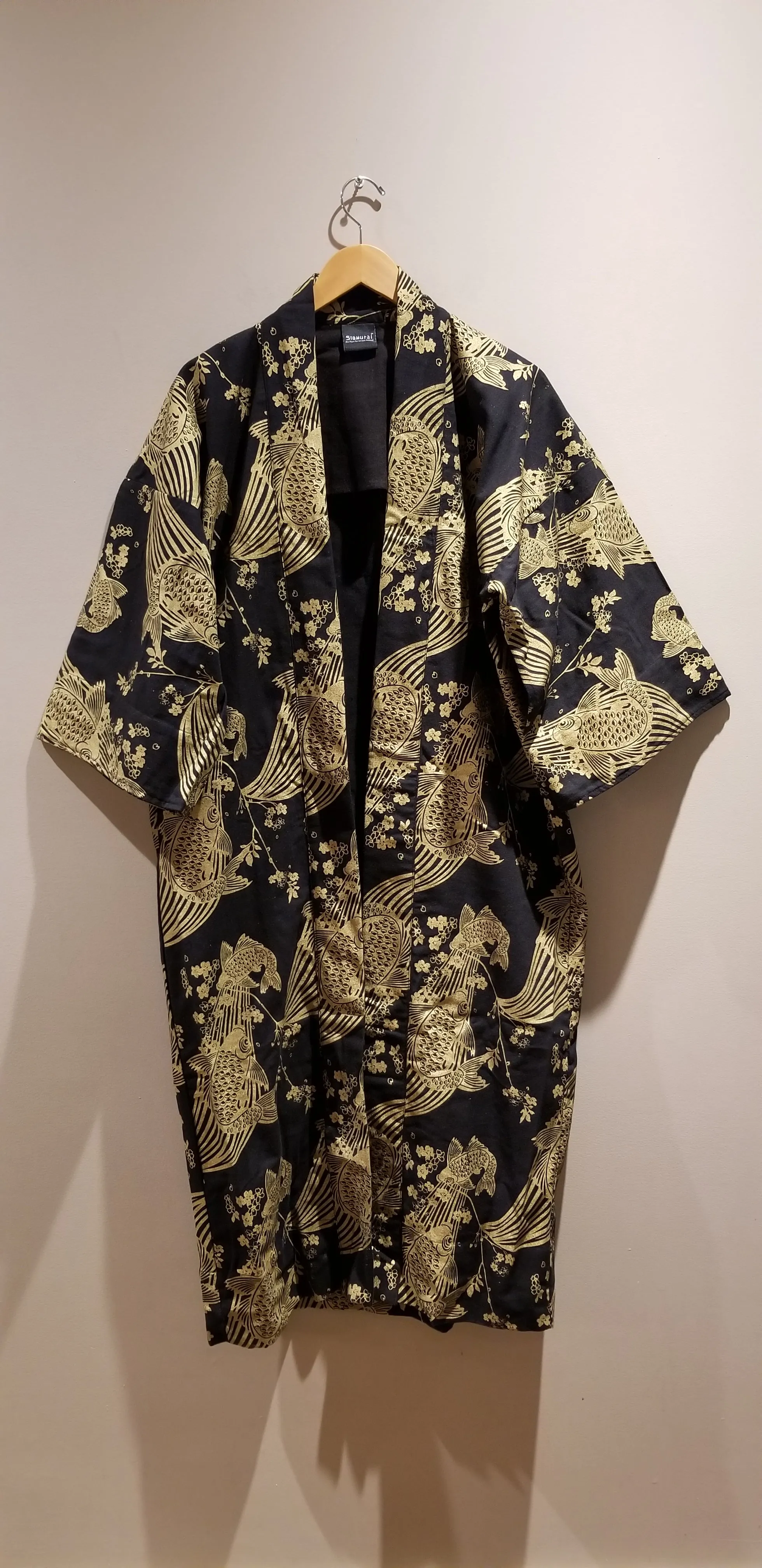 Golden Sakura Koi Long Noragi Kimono