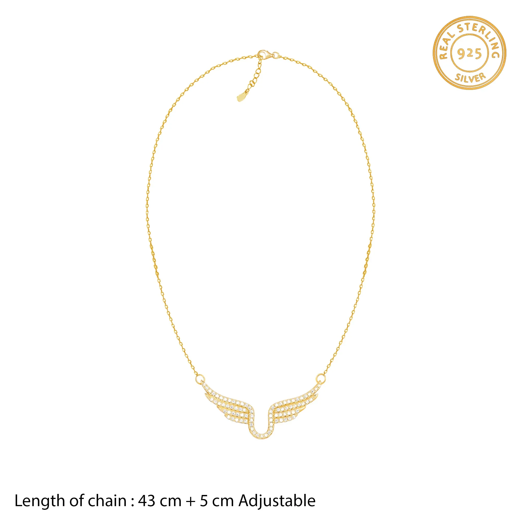 Golden Studded Fluttering Necklace