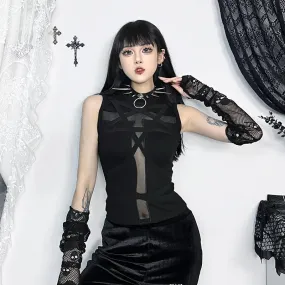 Goth Vintage Harajuku Punk Aesthetic Bandage Sleeveless Crop Top