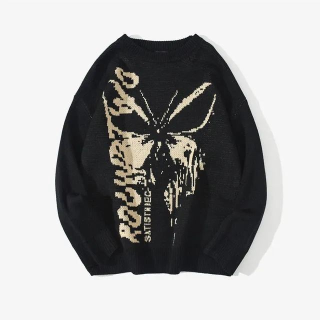 Gothic Butterfly Knitted Sweater