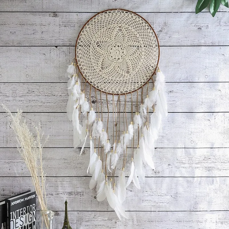 Gothic Feather Knitted Dreamcatcher