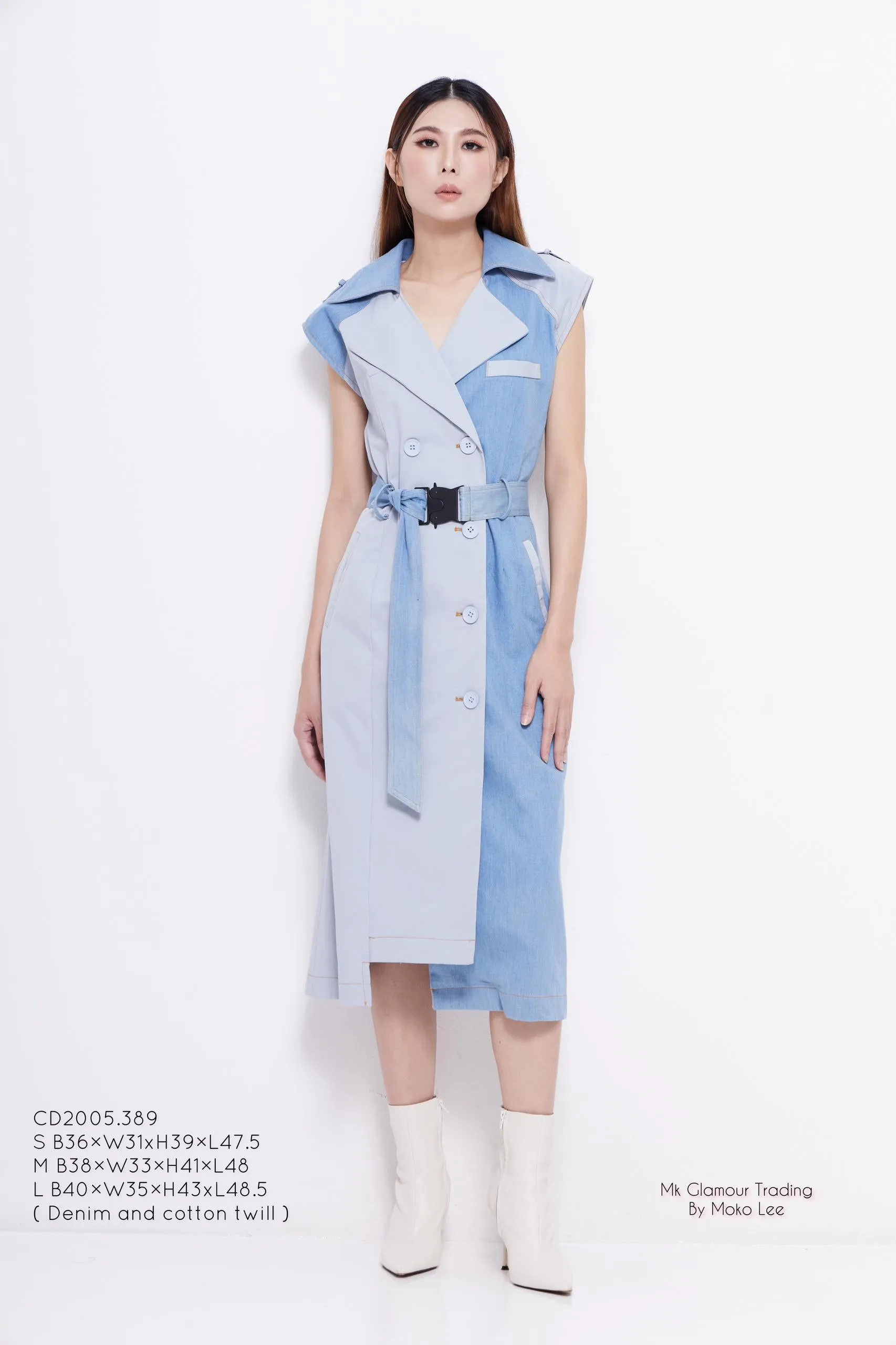 Lauren Bi-color Denim Dress