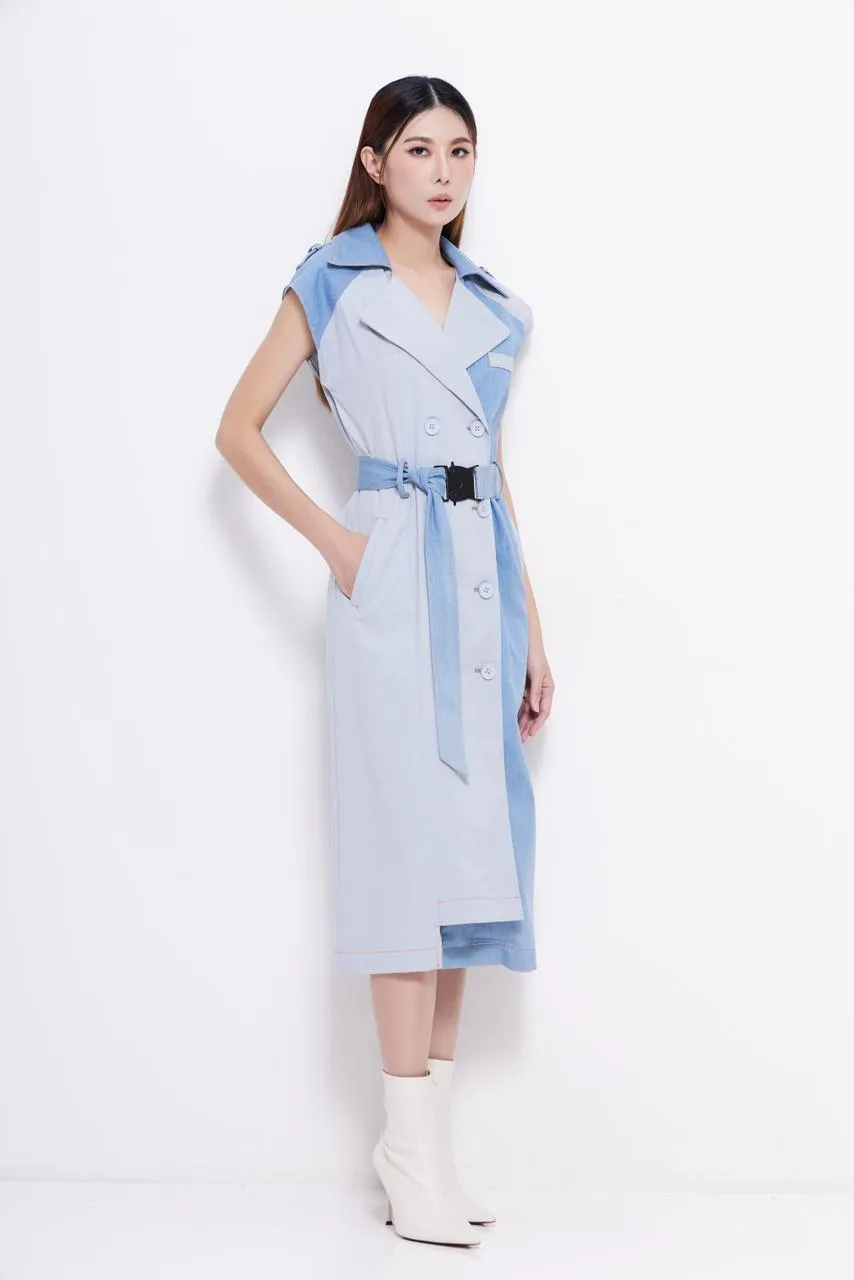 Lauren Bi-color Denim Dress