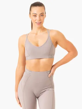 Level Up V-Neck Sports Bra - Steel Grey