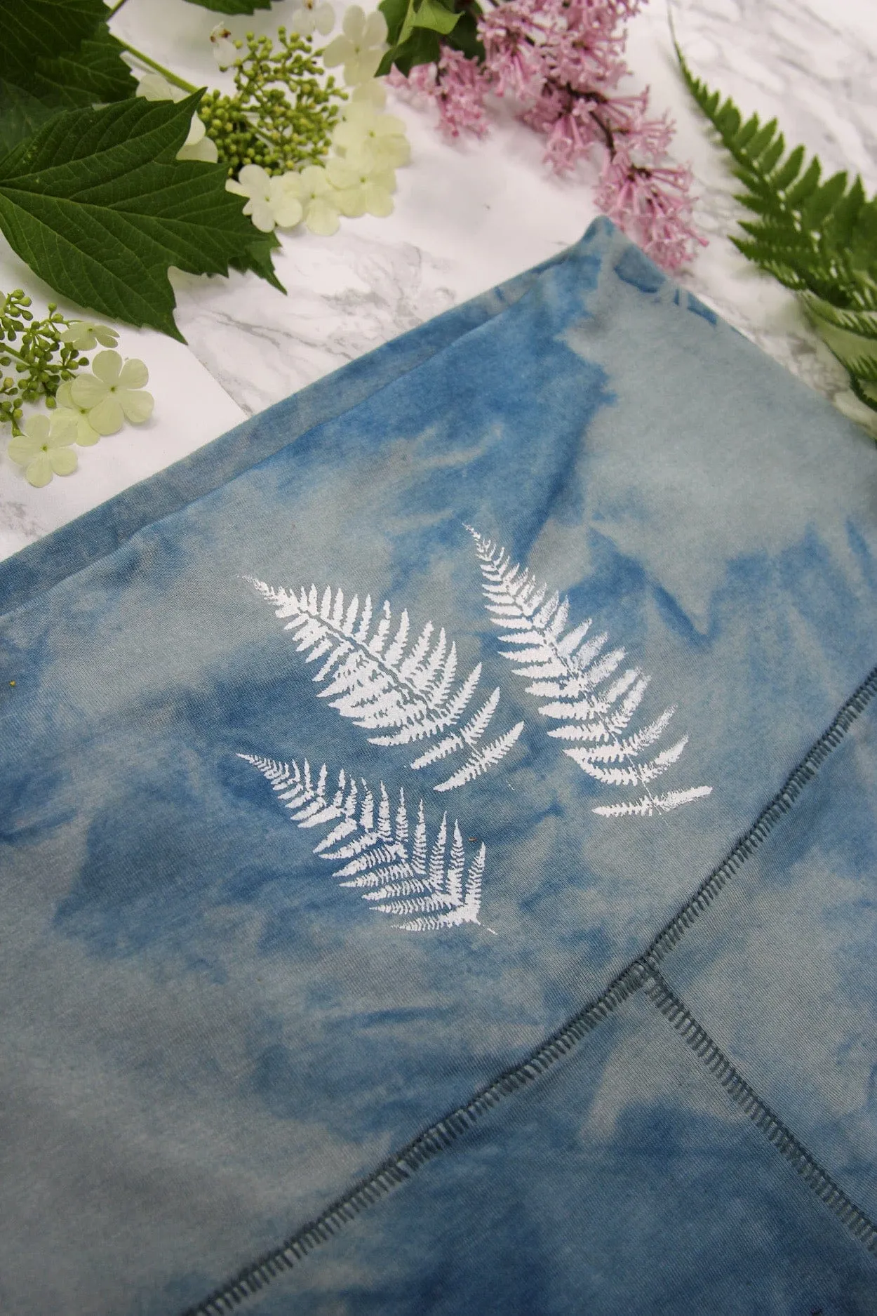 Lightest Indigo Fern Biker Shorts