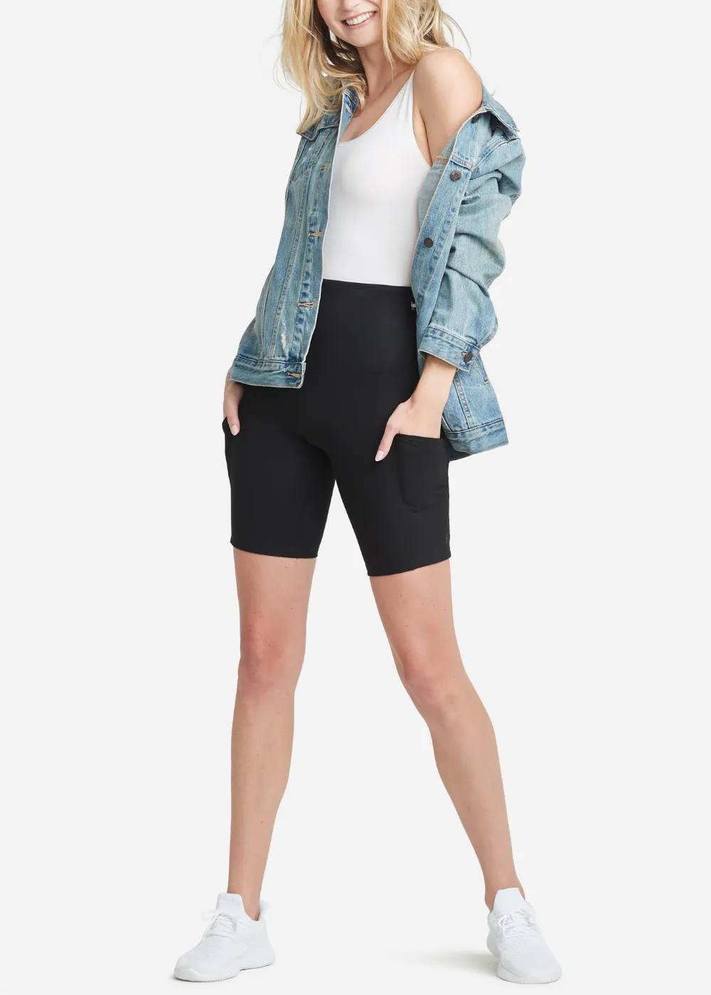 Mel Shaping Biker Short with Pockets - Cotton Stretch