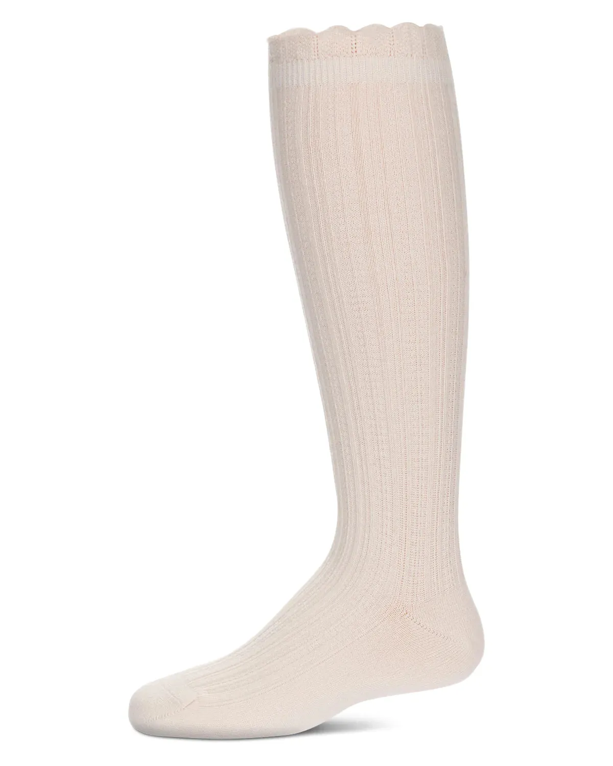 MeMoi Crochet Ruffle Design Knee High Socks