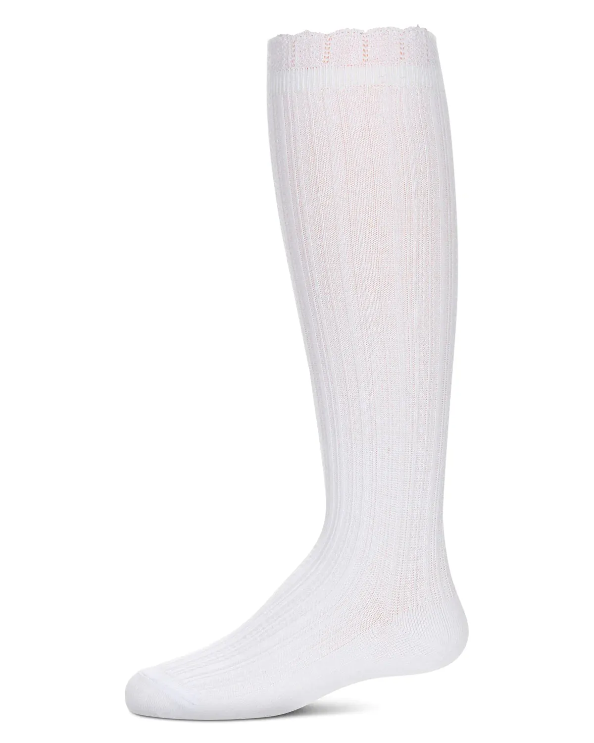 MeMoi Crochet Ruffle Design Knee High Socks