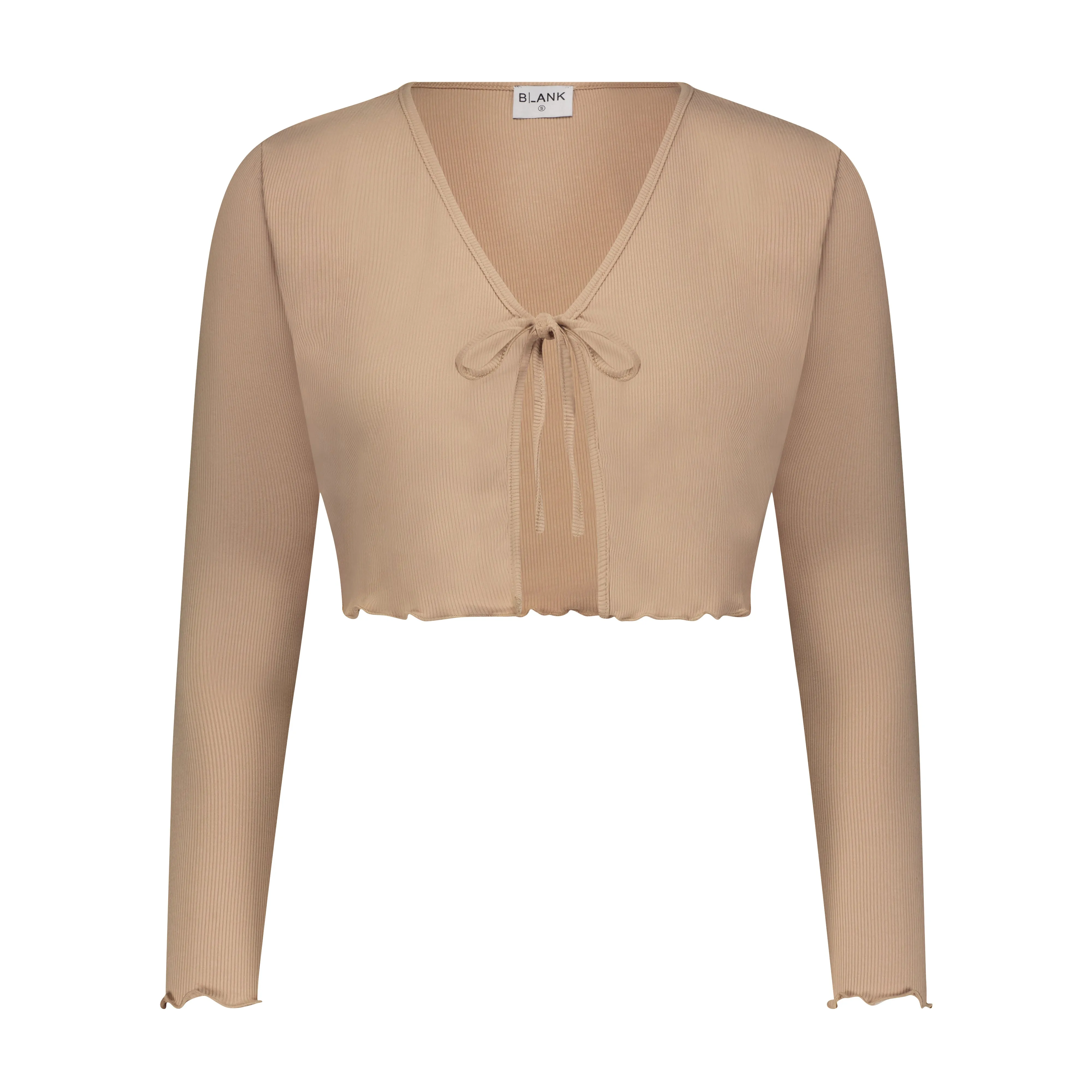 Neutral Tie Cropped Cardi