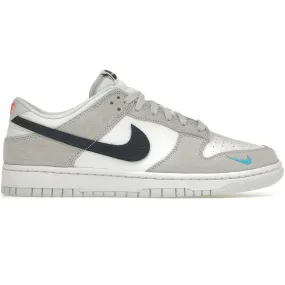 Nike Dunk Low White Grey Navy Aqua Mini Swoosh