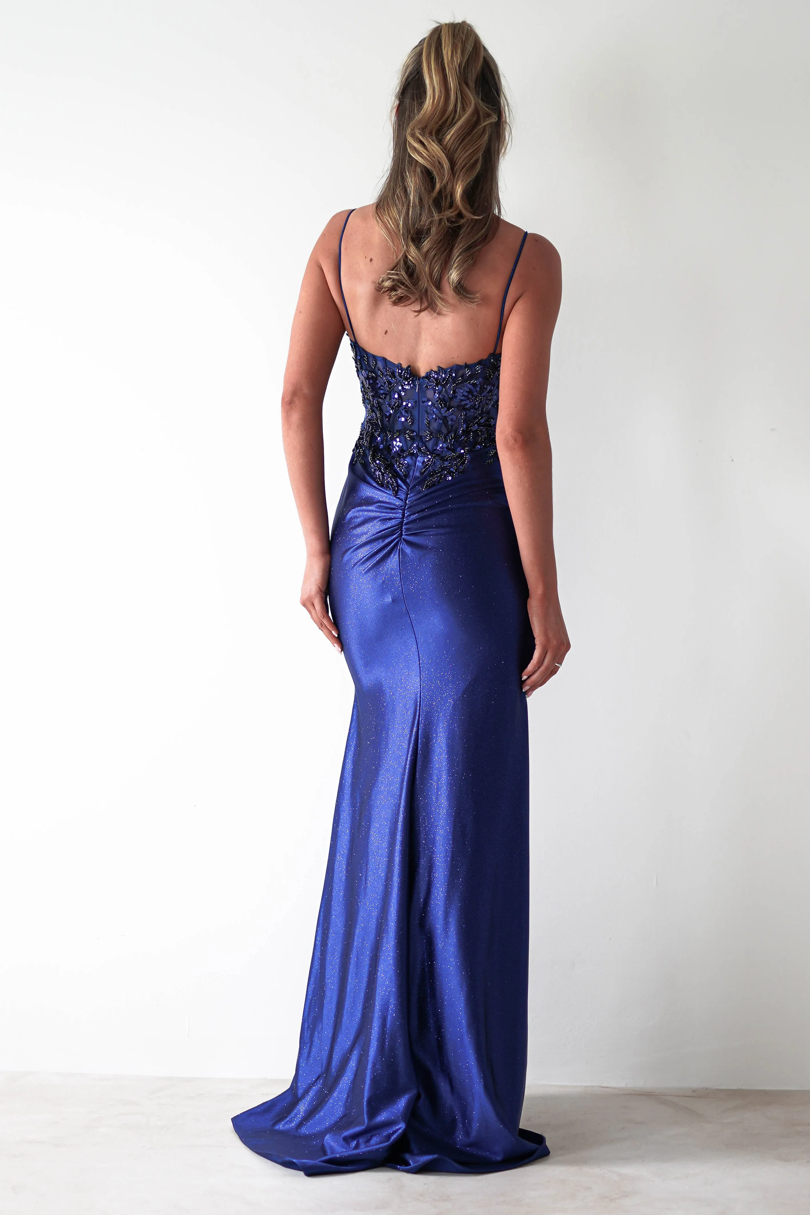 Regina Embellished Bodice Gown | Midnight Blue