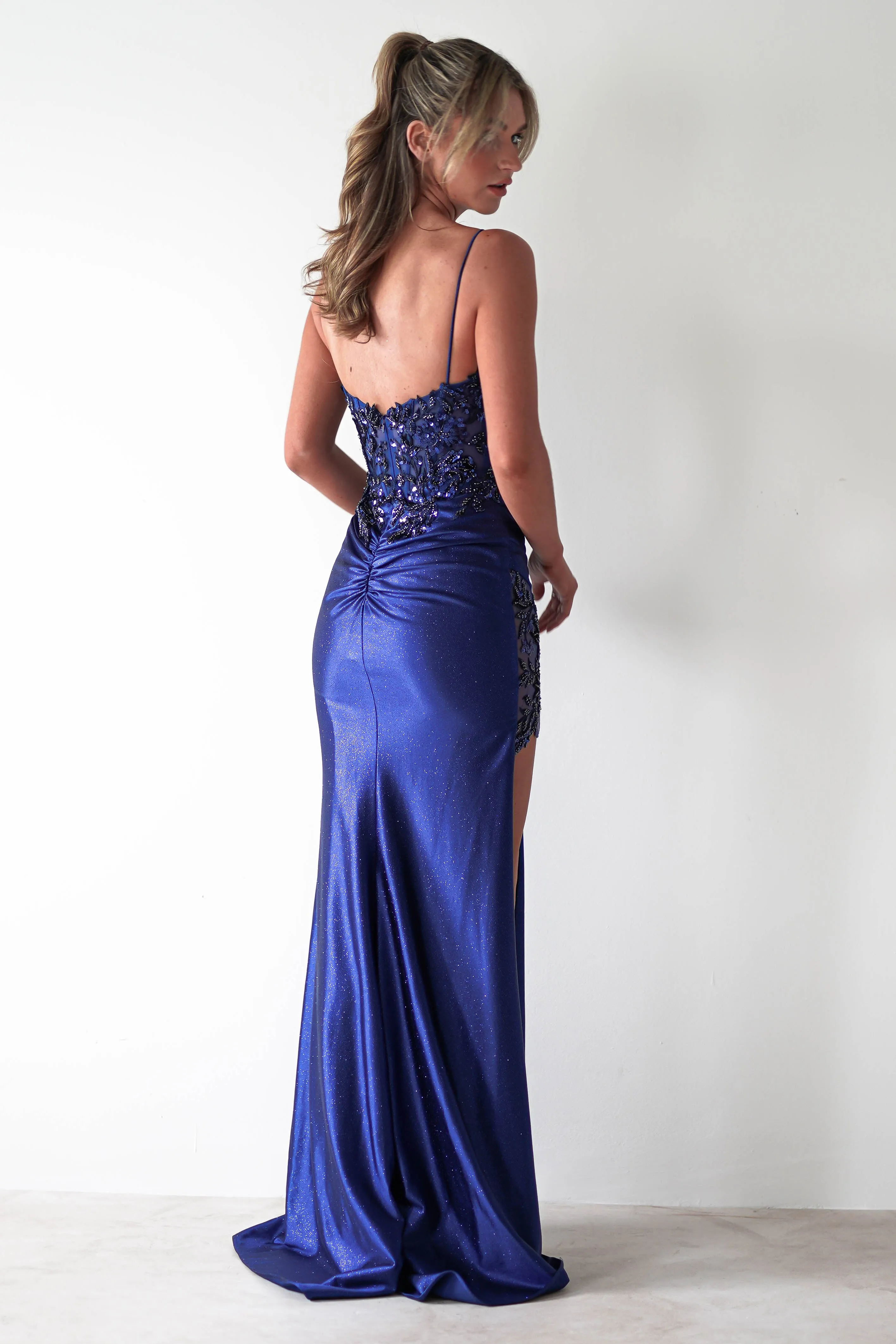 Regina Embellished Bodice Gown | Midnight Blue