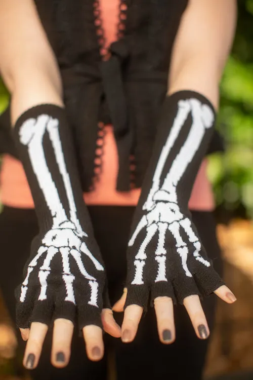 Skeleton Fingerless Gloves