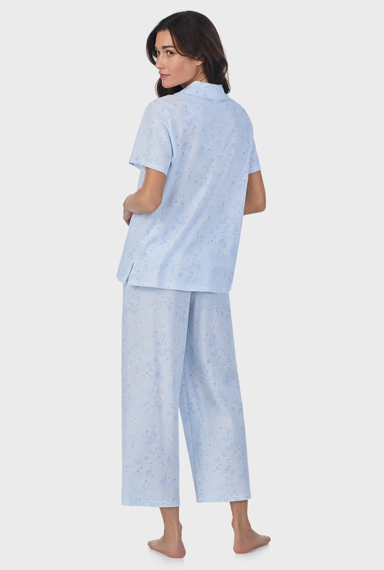 Summer Magnolia Cotton Capri Pajama Set