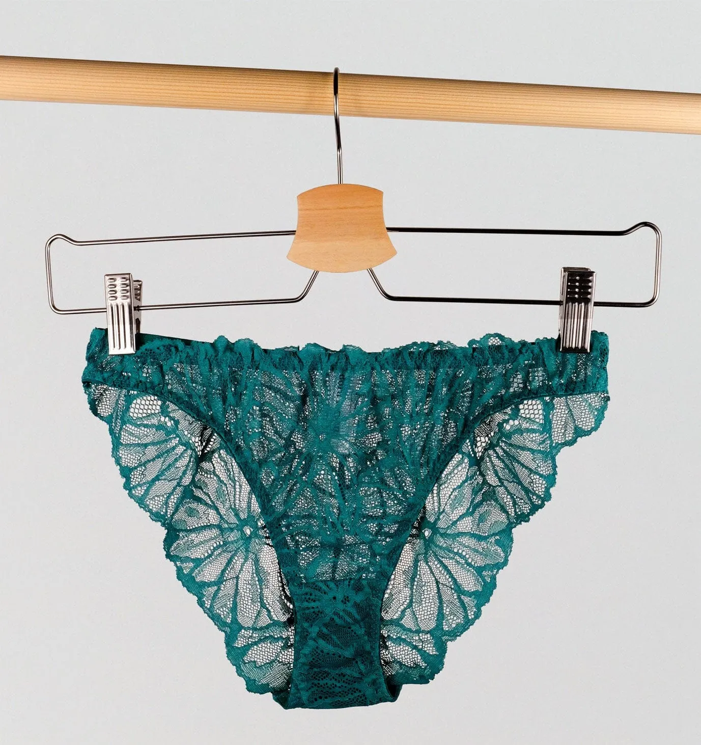 Teal lace & plum brief