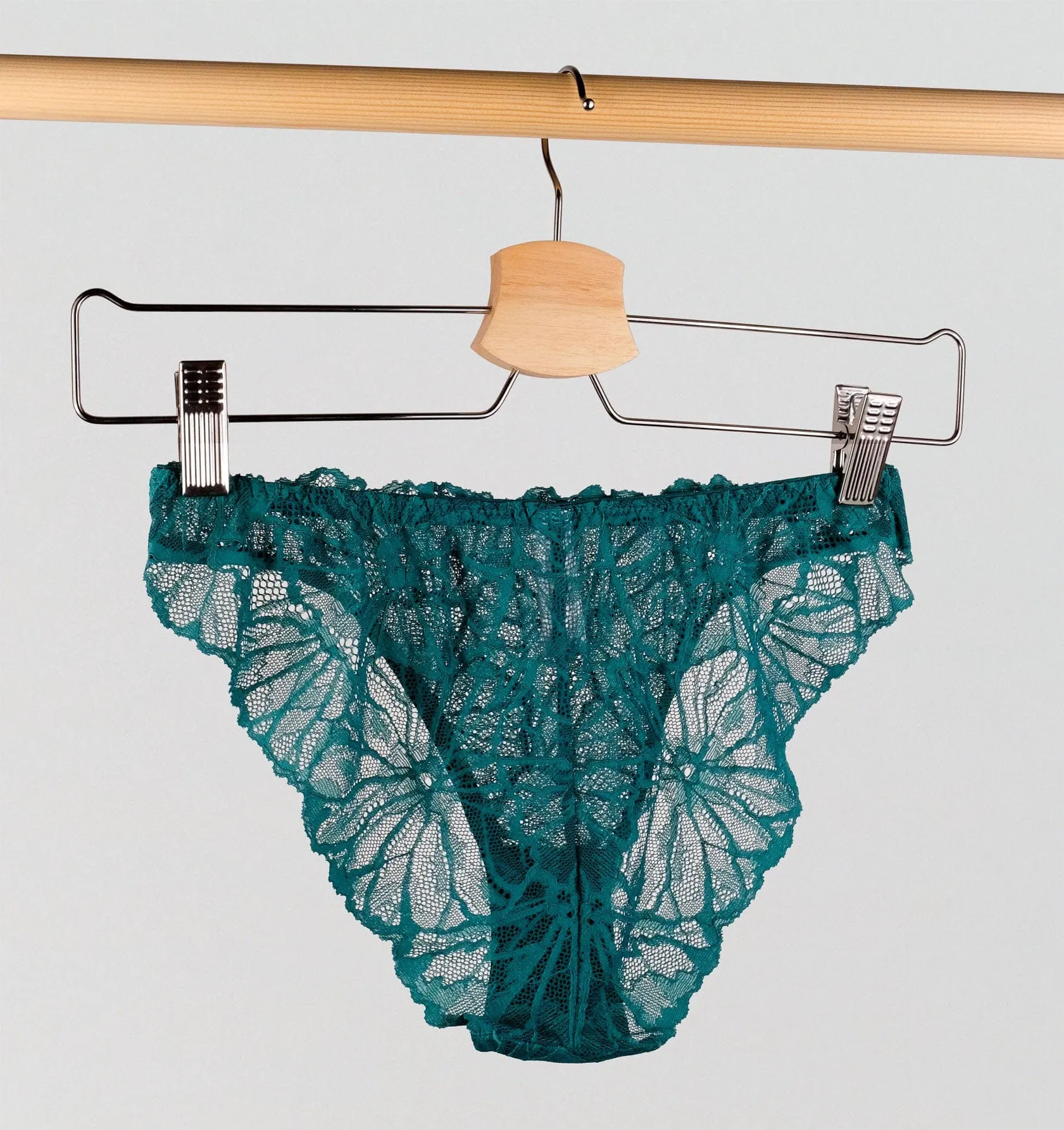 Teal lace & plum brief