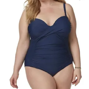 Tropical Escape Rouched One Piece Swimsuit Plus