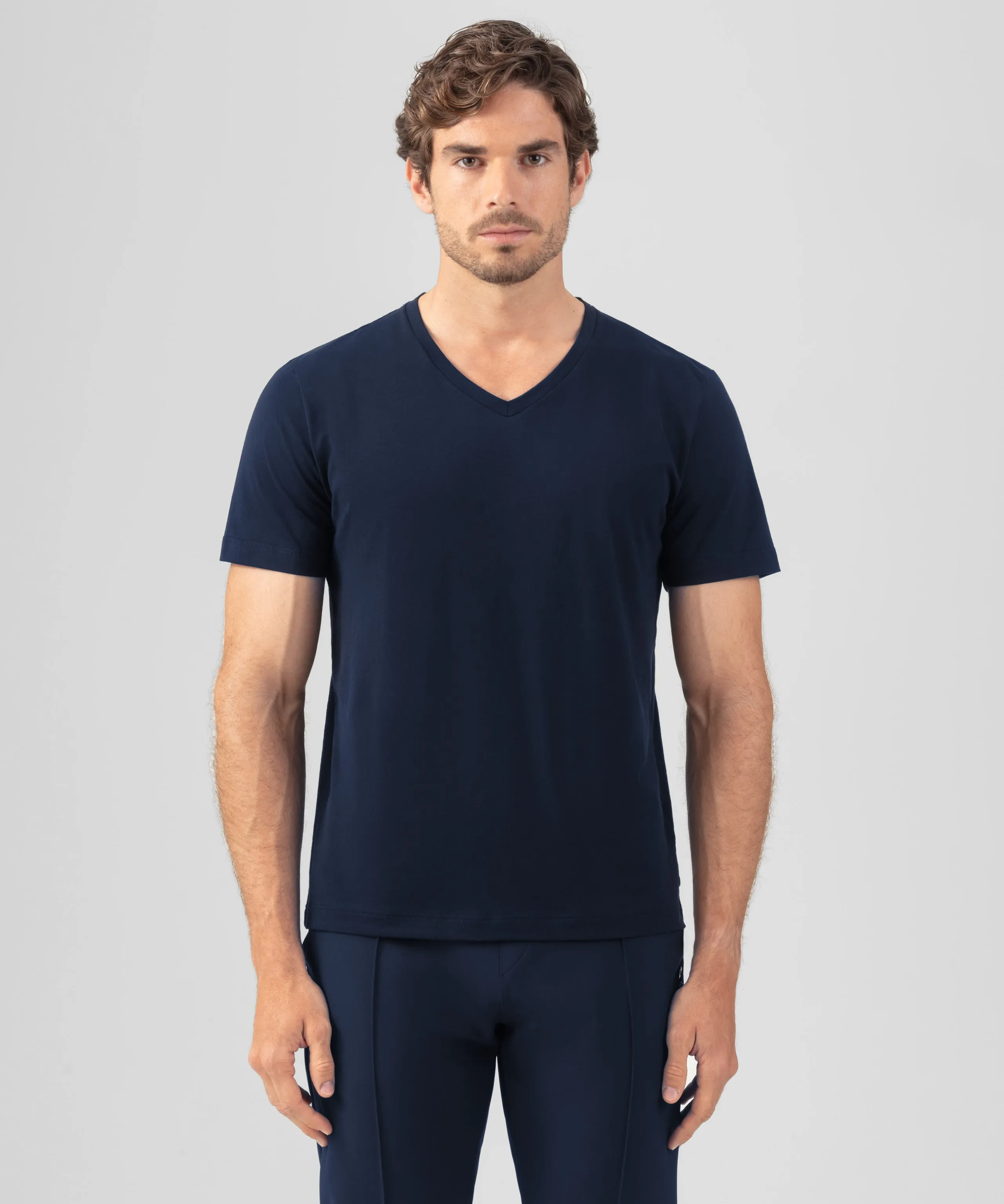 V Neck T-Shirt Eyelet Edition: Navy